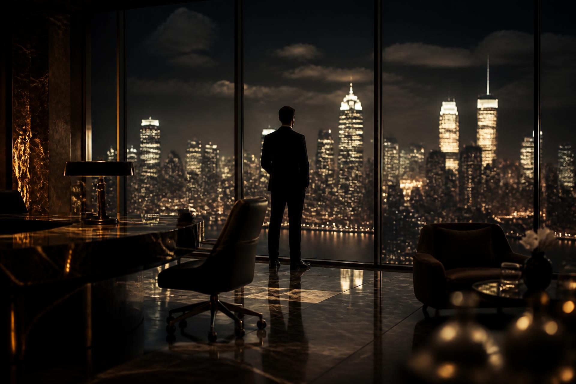 Penthouse skyline at night